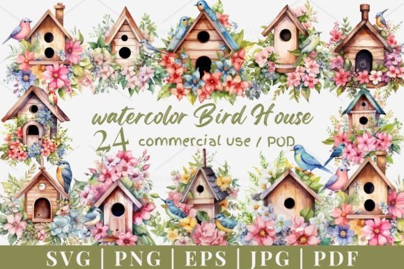 24 Bird House Vector, SVG, PNG 979 – A Creative Toolkit for Vintage Charm