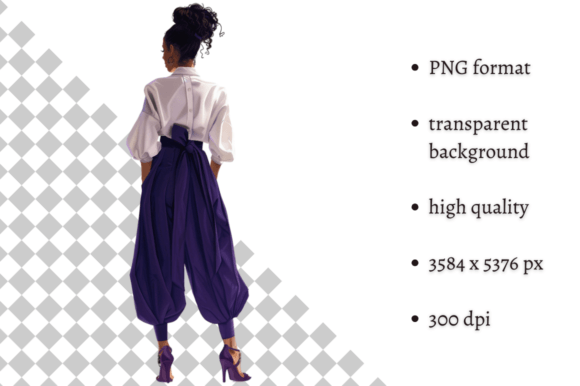 Beautiful Girl in Indigo PNG Clipart: Enhancing Creative Workflows with Elegance