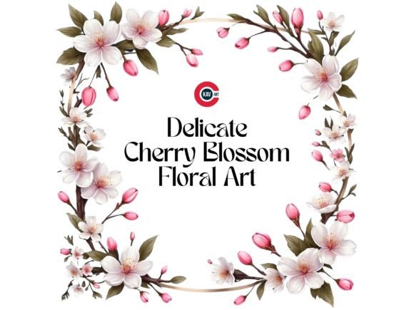Cherry Blossom Spring Floral Art for Elegant Design Projects