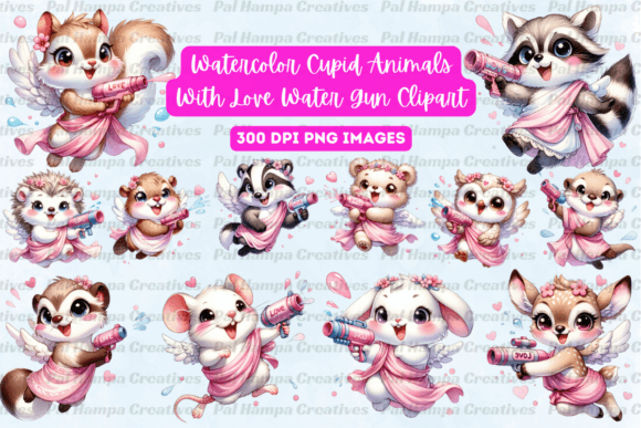 Cupid Animals with Love Water Gun: A Versatile Creative Resource
