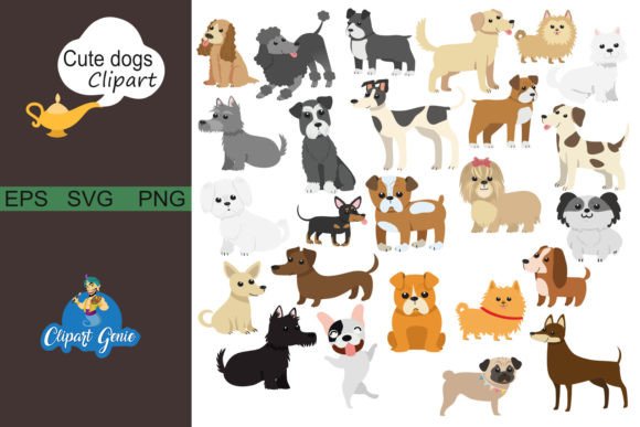 Cute Dogs Clipart Bundle: A Versatile Design Resource for Creative Projects