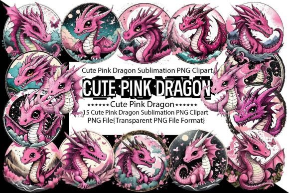 Cute Pink Dragon Sublimation Bundle: A Creative Resource for Fantasy-Inspired Design Projects