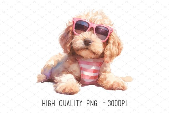 Cute Poodle Watercolor Summer Clipart: A Versatile Design Resource