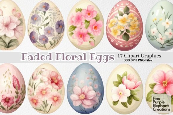 Cute Shabby Chic Easter Eggs PNG Clipart for Creative Projects