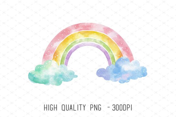 Discover the Charm of Watercolor Rainbow Cute Nursery Clipart for Creative Projects
