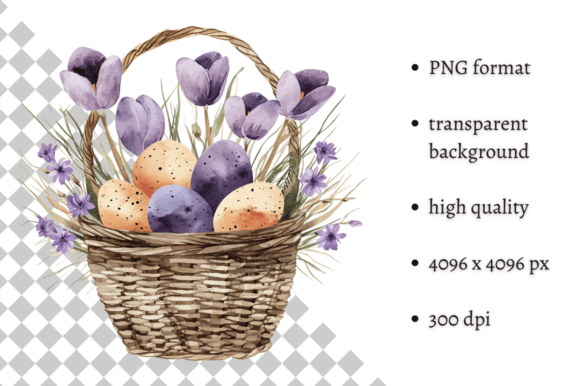 Enhance Your Easter Creations with Watercolor Purple Easter Illustration