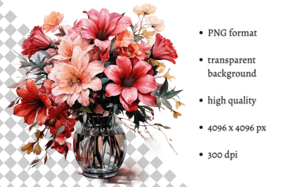 Enhancing Creative Projects with Watercolor Vase of Flowers Illustration