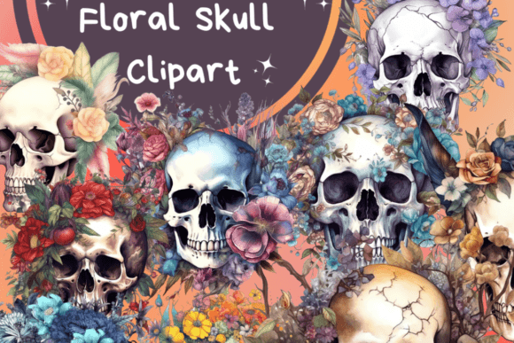 Floral Skull Watercolor Clipart: Creative Uses for Designers, Makers, and Entrepreneurs