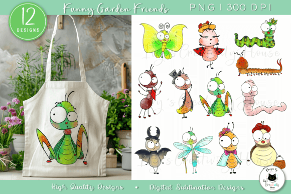 Funny Garden Animal Clipart Insect PNG: A Creative Resource for Crafters and Designers