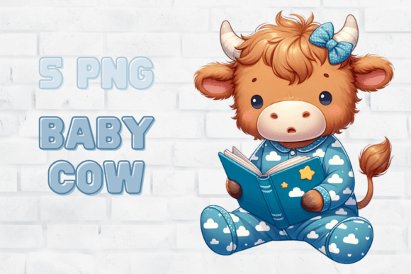 Highland Cow Blue Baby Shower Nursery