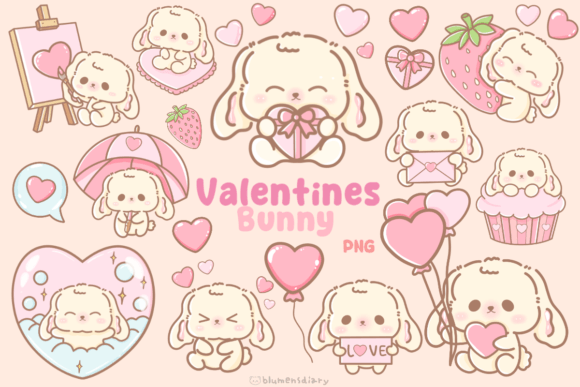 Kawaii Pastel Bunny for Valentine’s Day