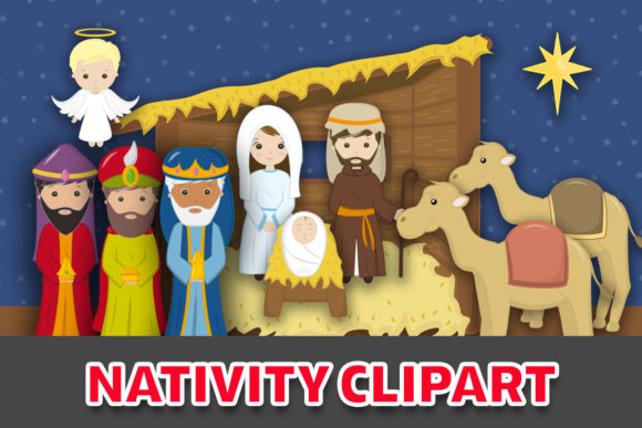 Nativity Christian Clipart for Modern Design Projects