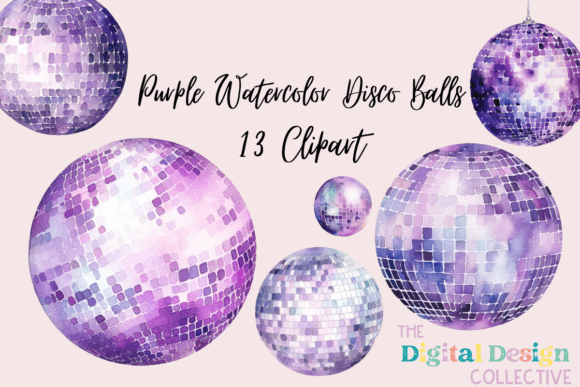 Purple Watercolor Disco Balls: A Fresh Twist for Creative Digital Crafting