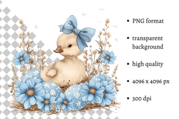 Watercolor Blue Easter Duckling Clipart: A Unique Choice for Springtime Crafting
