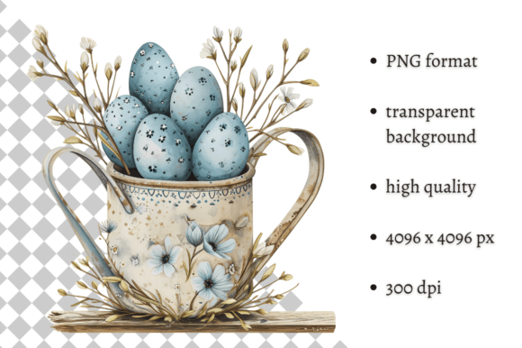 Watercolor Blue Easter Illustration: A Versatile Design Solution for Springtime Crafting