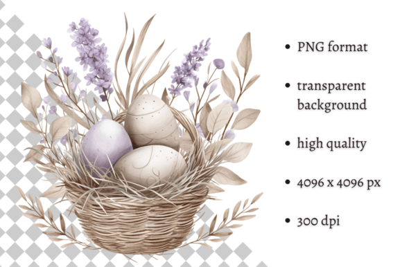 Watercolor Lavender Easter Illustration: A Versatile Design Tool for Springtime Projects