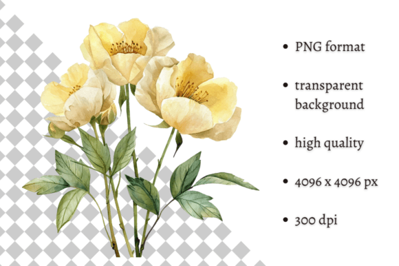 Yellow Spring Flowers Illustration PNG for Creative Projects